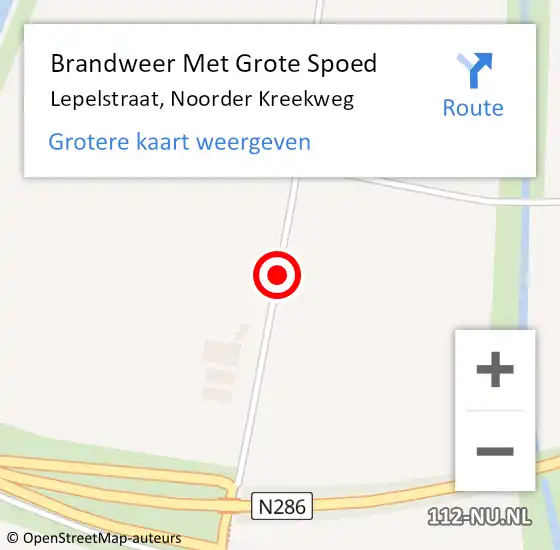 Locatie op kaart van de 112 melding: Brandweer Met Grote Spoed Naar Lepelstraat, Noorder Kreekweg op 1 december 2018 17:13