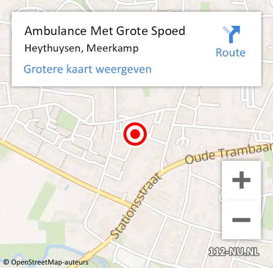 Locatie op kaart van de 112 melding: Ambulance Met Grote Spoed Naar Heythuysen, Meerkamp op 1 december 2018 23:27