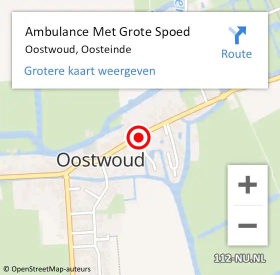 Locatie op kaart van de 112 melding: Ambulance Met Grote Spoed Naar Oostwoud, Oosteinde op 1 december 2018 23:44