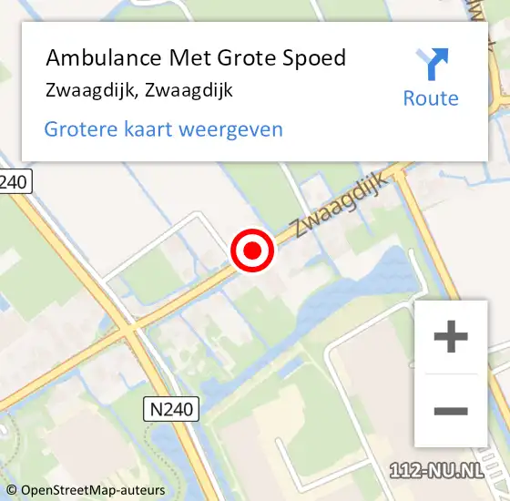 Locatie op kaart van de 112 melding: Ambulance Met Grote Spoed Naar Zwaagdijk, Zwaagdijk op 2 december 2018 00:31