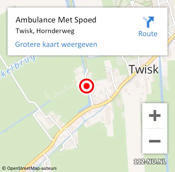 Locatie op kaart van de 112 melding: Ambulance Met Spoed Naar Twisk, Hornderweg op 2 december 2018 02:32