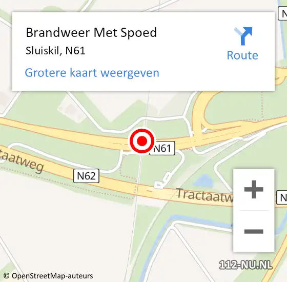 Locatie op kaart van de 112 melding: Brandweer Met Spoed Naar Sluiskil, N61 op 2 december 2018 04:07