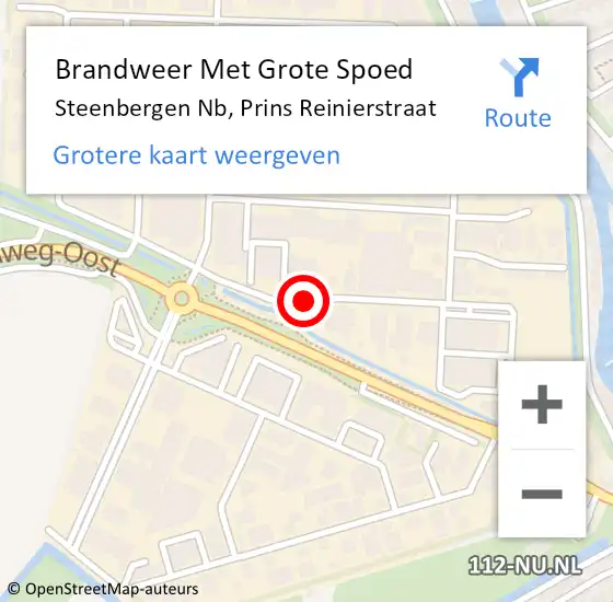 Locatie op kaart van de 112 melding: Brandweer Met Grote Spoed Naar Steenbergen Nb, Prins Reinierstraat op 2 december 2018 06:01