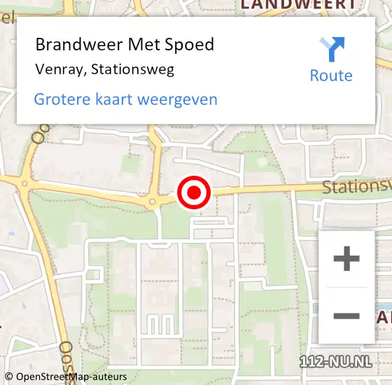 Locatie op kaart van de 112 melding: Brandweer Met Spoed Naar Venray, Stationsweg op 2 december 2018 08:44