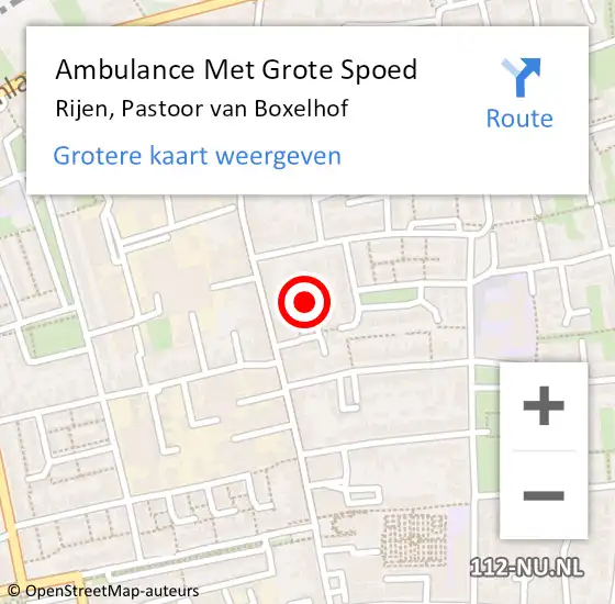 Locatie op kaart van de 112 melding: Ambulance Met Grote Spoed Naar Rijen, Pastoor van Boxelhof op 2 december 2018 10:37