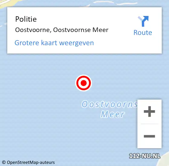 Locatie op kaart van de 112 melding: Politie Oostvoorne, Oostvoornse Meer op 2 december 2018 12:07