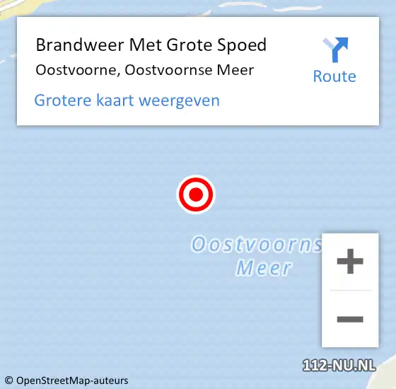 Locatie op kaart van de 112 melding: Brandweer Met Grote Spoed Naar Oostvoorne, Oostvoornse Meer op 2 december 2018 12:11