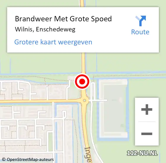 Locatie op kaart van de 112 melding: Brandweer Met Grote Spoed Naar Wilnis, Enschedeweg op 2 december 2018 14:55