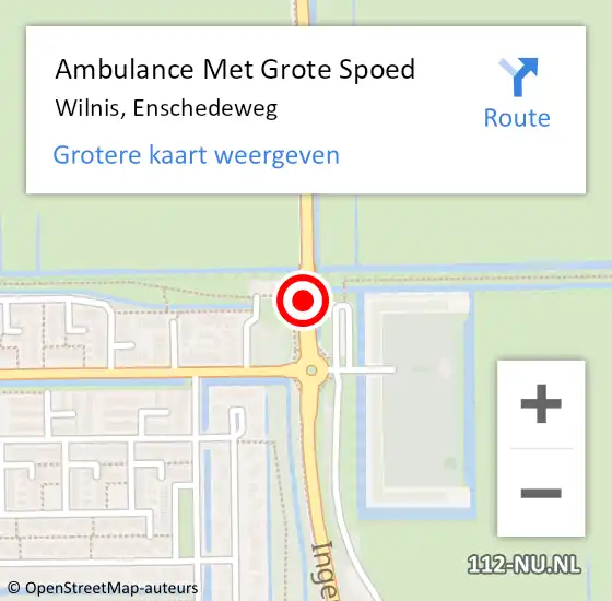 Locatie op kaart van de 112 melding: Ambulance Met Grote Spoed Naar Wilnis, Enschedeweg op 2 december 2018 14:57