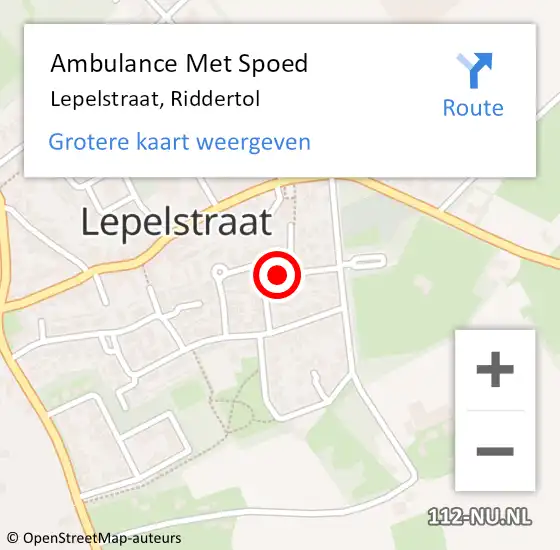 Locatie op kaart van de 112 melding: Ambulance Met Spoed Naar Lepelstraat, Riddertol op 2 december 2018 16:28