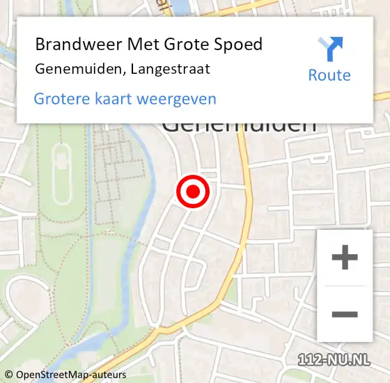 Locatie op kaart van de 112 melding: Brandweer Met Grote Spoed Naar Genemuiden, Langestraat op 2 december 2018 17:20