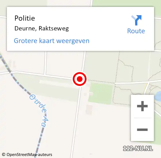 Locatie op kaart van de 112 melding: Politie Deurne, Raktseweg op 2 december 2018 17:21