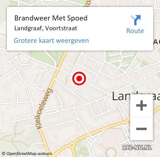 Locatie op kaart van de 112 melding: Brandweer Met Spoed Naar Landgraaf, Voortstraat op 2 december 2018 21:19