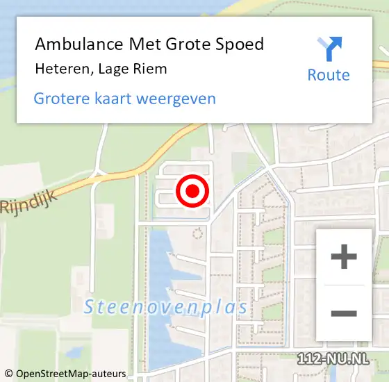 Locatie op kaart van de 112 melding: Ambulance Met Grote Spoed Naar Heteren, Lage Riem op 2 december 2018 21:24