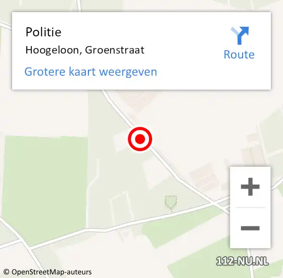 Locatie op kaart van de 112 melding: Politie Hoogeloon, Groenstraat op 2 december 2018 21:26