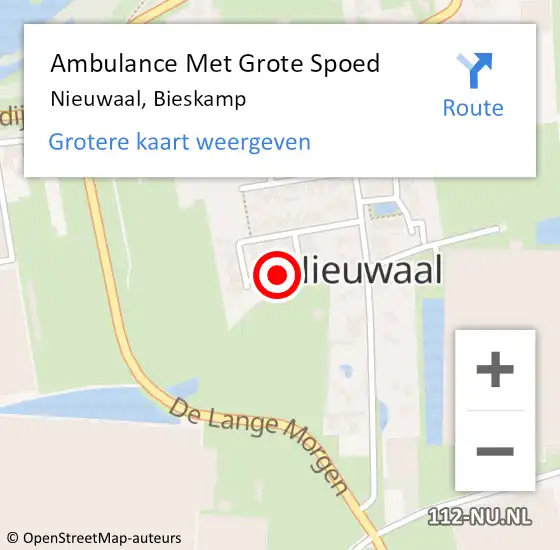 Locatie op kaart van de 112 melding: Ambulance Met Grote Spoed Naar Nieuwaal, Bieskamp op 2 december 2018 22:05