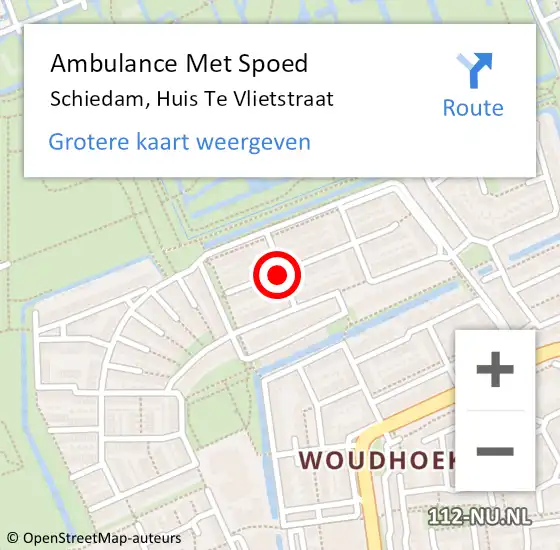 Locatie op kaart van de 112 melding: Ambulance Met Spoed Naar Schiedam, Huis Te Vlietstraat op 2 december 2018 22:53