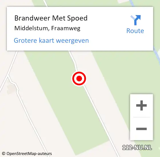 Locatie op kaart van de 112 melding: Brandweer Met Spoed Naar Middelstum, Fraamweg op 3 december 2018 03:57