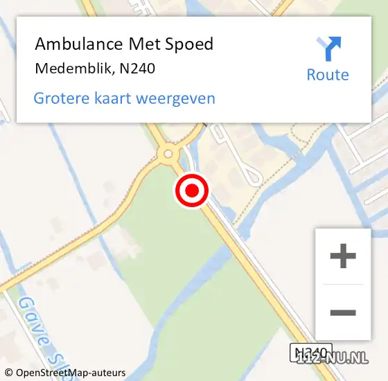 Locatie op kaart van de 112 melding: Ambulance Met Spoed Naar Medemblik, N240 op 3 december 2018 06:18