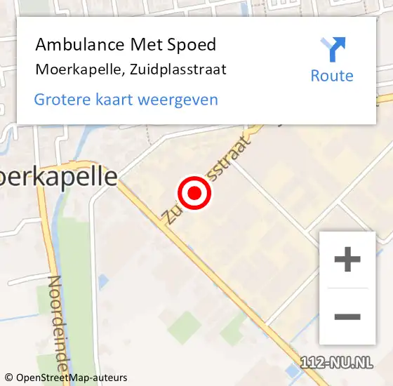 Locatie op kaart van de 112 melding: Ambulance Met Spoed Naar Moerkapelle, Zuidplasstraat op 3 december 2018 08:35