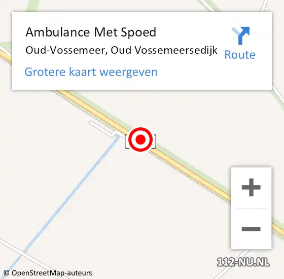 Locatie op kaart van de 112 melding: Ambulance Met Spoed Naar Oud-Vossemeer, Oud Vossemeersedijk op 3 december 2018 08:48