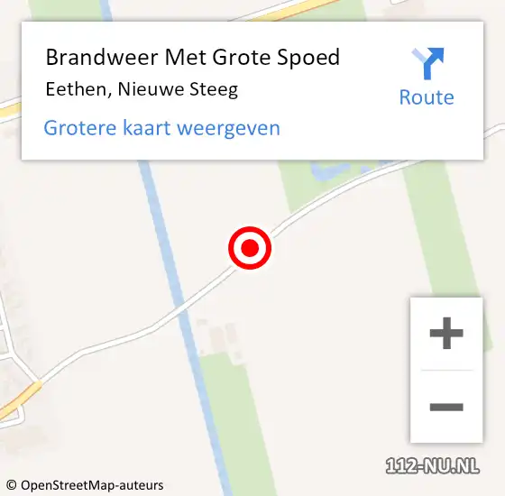 Locatie op kaart van de 112 melding: Brandweer Met Grote Spoed Naar Eethen, Nieuwe Steeg op 3 december 2018 09:13