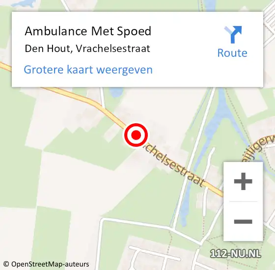 Locatie op kaart van de 112 melding: Ambulance Met Spoed Naar Den Hout, Vrachelsestraat op 3 december 2018 13:22