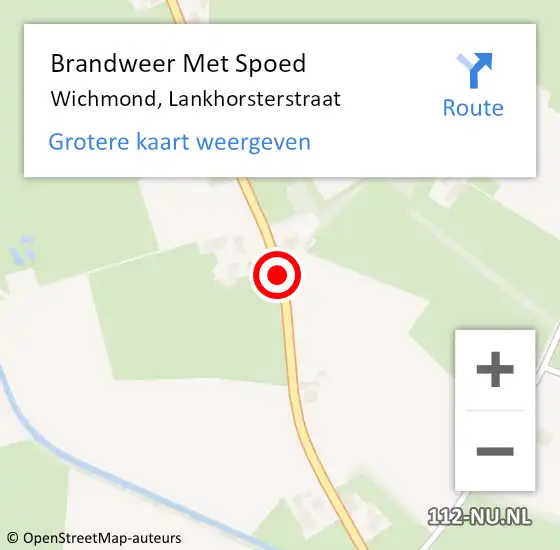 Locatie op kaart van de 112 melding: Brandweer Met Spoed Naar Wichmond, Lankhorsterstraat op 3 december 2018 13:25