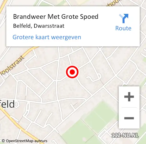 Locatie op kaart van de 112 melding: Brandweer Met Grote Spoed Naar Belfeld, Dwarsstraat op 3 december 2018 16:12