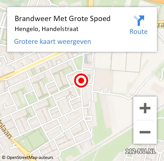 Locatie op kaart van de 112 melding: Brandweer Met Grote Spoed Naar Hengelo, Handelstraat op 3 december 2018 17:05