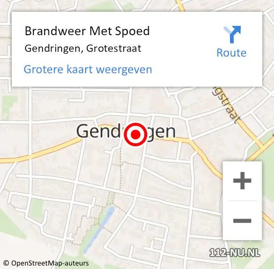 Locatie op kaart van de 112 melding: Brandweer Met Spoed Naar Gendringen, Grotestraat op 3 december 2018 17:22