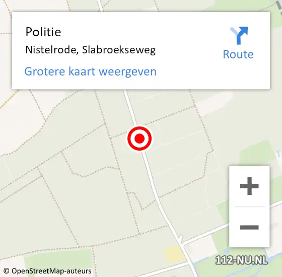 Locatie op kaart van de 112 melding: Politie Nistelrode, Slabroekseweg op 3 december 2018 17:50