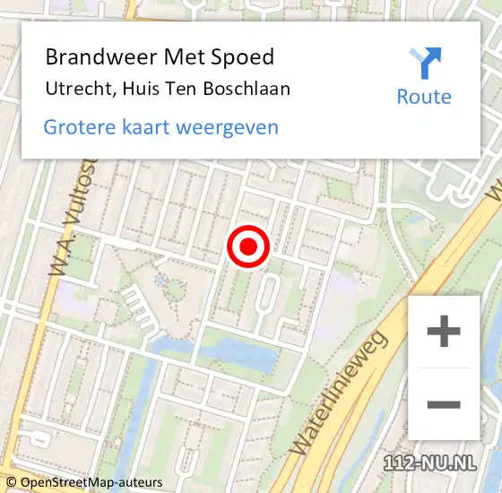 Locatie op kaart van de 112 melding: Brandweer Met Spoed Naar Utrecht, Huis Ten Boschlaan op 3 december 2018 18:41