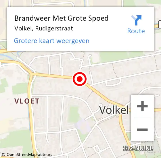 Locatie op kaart van de 112 melding: Brandweer Met Grote Spoed Naar Volkel, Rudigerstraat op 3 december 2018 20:21