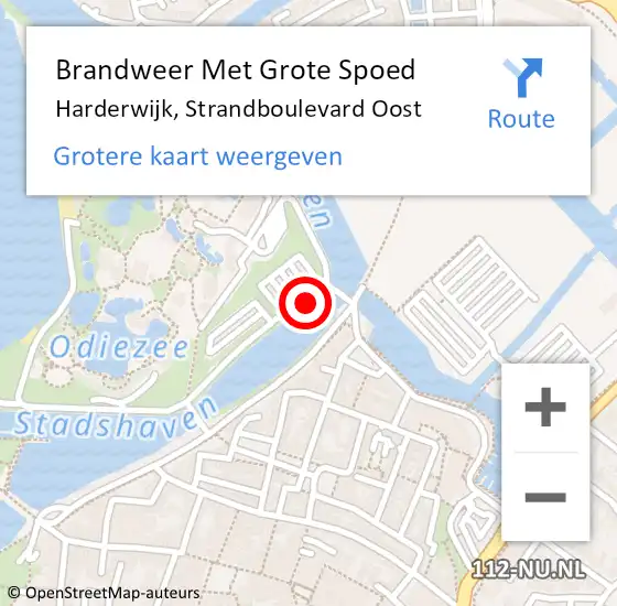 Locatie op kaart van de 112 melding: Brandweer Met Grote Spoed Naar Harderwijk, Strandboulevard Oost op 3 december 2018 20:47