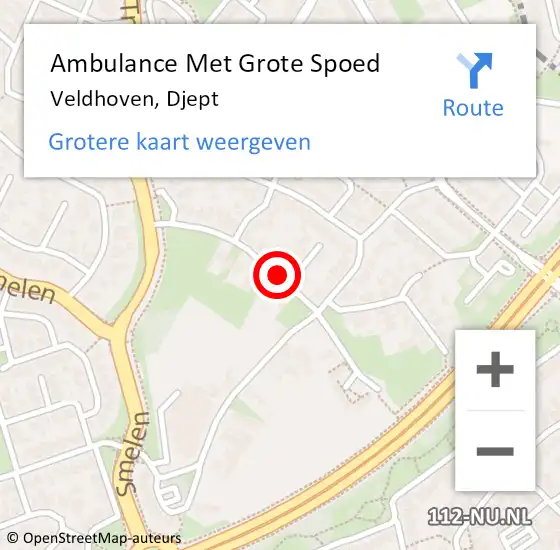 Locatie op kaart van de 112 melding: Ambulance Met Grote Spoed Naar Veldhoven, Djept op 3 december 2018 21:59