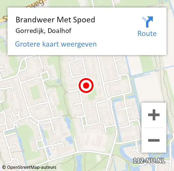 Locatie op kaart van de 112 melding: Brandweer Met Spoed Naar Gorredijk, Doalhof op 3 december 2018 22:23