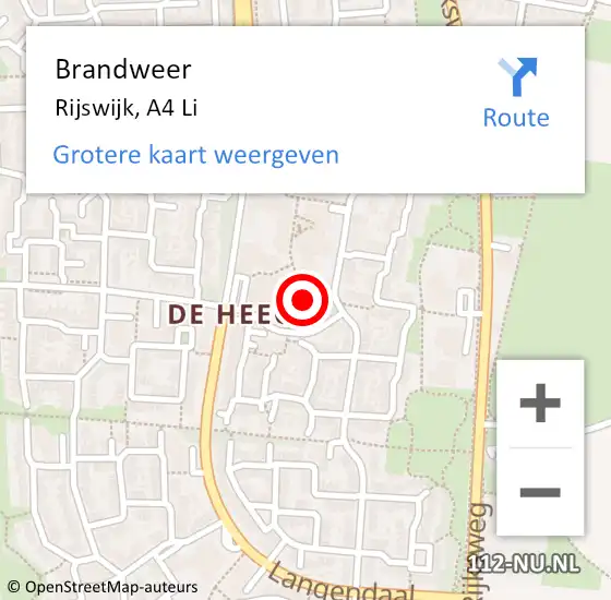 Locatie op kaart van de 112 melding: Brandweer Rijswijk, A13 Li op 3 december 2018 22:43