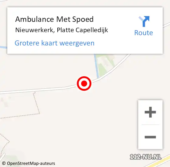 Locatie op kaart van de 112 melding: Ambulance Met Spoed Naar Nieuwerkerk, Platte Capelledijk op 3 december 2018 23:05