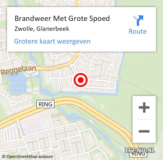 Locatie op kaart van de 112 melding: Brandweer Met Grote Spoed Naar Zwolle, Glanerbeek op 4 december 2018 00:35