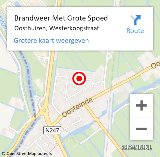 Locatie op kaart van de 112 melding: Brandweer Met Grote Spoed Naar Oosthuizen, Westerkoogstraat op 4 december 2018 08:17