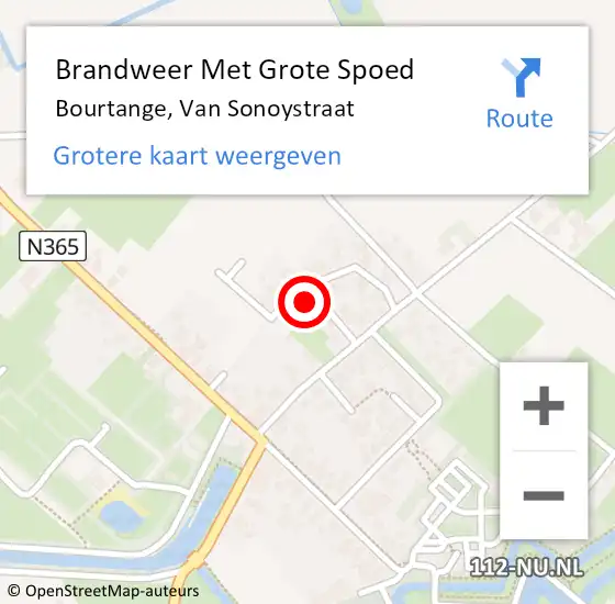 Locatie op kaart van de 112 melding: Brandweer Met Grote Spoed Naar Bourtange, Van Sonoystraat op 16 maart 2014 16:54