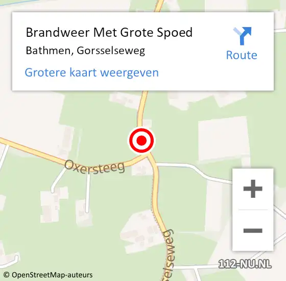 Locatie op kaart van de 112 melding: Brandweer Met Grote Spoed Naar Bathmen, Gorsselseweg op 4 december 2018 09:27