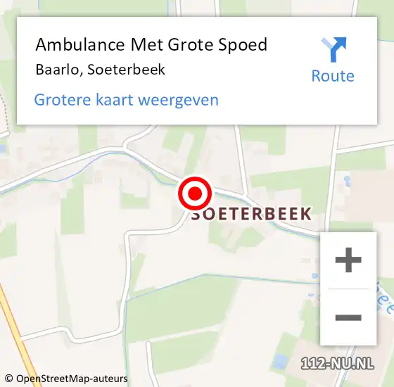 Locatie op kaart van de 112 melding: Ambulance Met Grote Spoed Naar Baarlo, Soeterbeek op 16 maart 2014 17:11