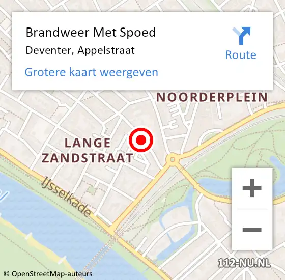 Locatie op kaart van de 112 melding: Brandweer Met Spoed Naar Deventer, Appelstraat op 16 maart 2014 17:13