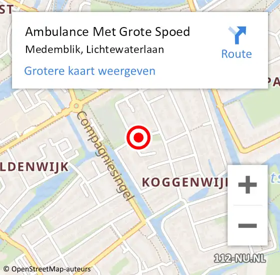 Locatie op kaart van de 112 melding: Ambulance Met Grote Spoed Naar Medemblik, Lichtewaterlaan op 4 december 2018 11:47