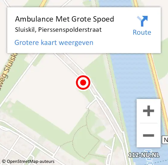 Locatie op kaart van de 112 melding: Ambulance Met Grote Spoed Naar Sluiskil, Pierssenspolderstraat op 4 december 2018 13:03