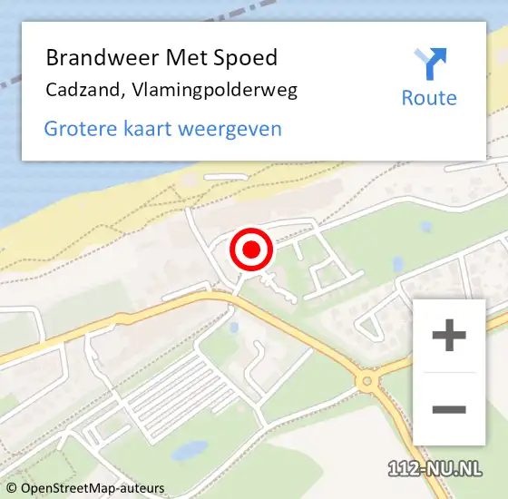 Locatie op kaart van de 112 melding: Brandweer Met Spoed Naar Cadzand, Vlamingpolderweg op 25 september 2013 15:51