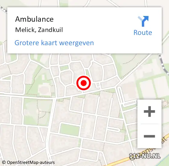 Locatie op kaart van de 112 melding: Ambulance Melick, Zandkuil op 4 december 2018 13:40