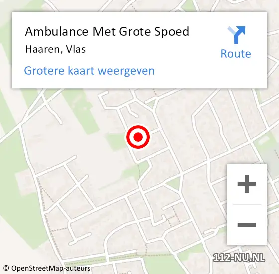 Locatie op kaart van de 112 melding: Ambulance Met Grote Spoed Naar Haaren, Vlas op 4 december 2018 13:56